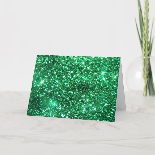 Tarjeta Glitzy Green Purpurina (Anverso)