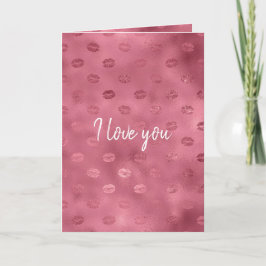 Tarjeta Glitzy rosa Ligera Amor