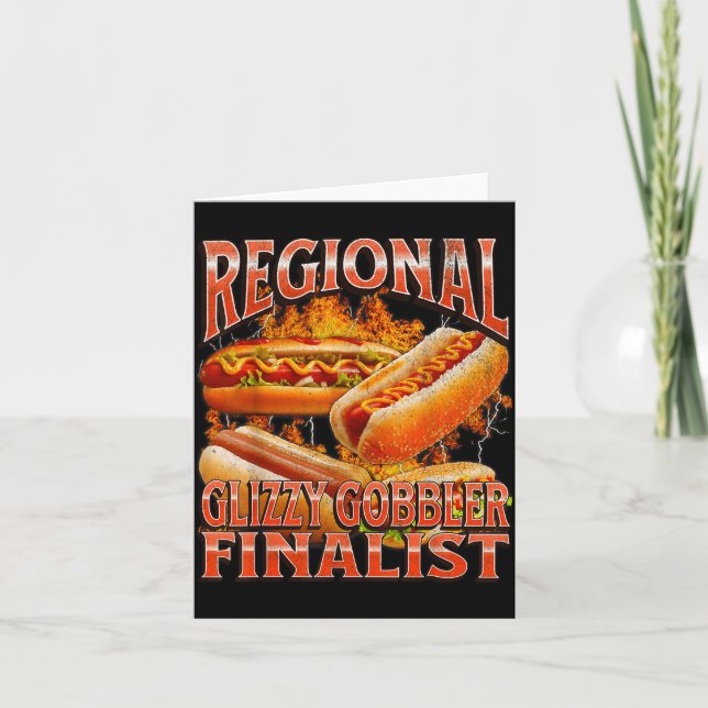 Tarjeta Glizzy Gobbler Funny Wiener Hot Dog Meme Bootleg G (Anverso)