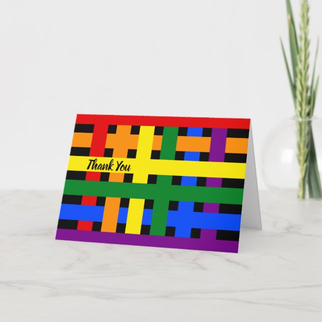 Tarjeta Global Peace Hug Abstract Colorous Gracias (Anverso)