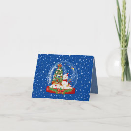 Tarjeta Globe Snowman Snow
