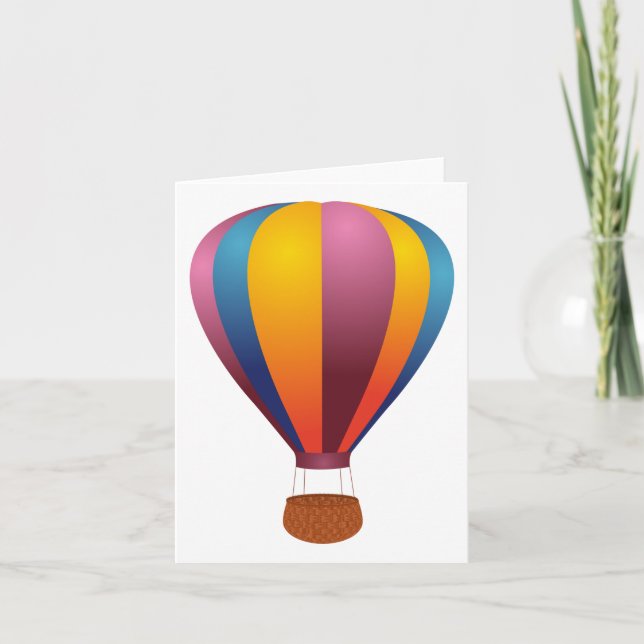 Tarjeta Globo de aire caliente colorido (Anverso)