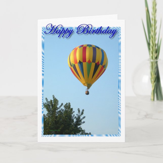 Tarjeta Globo de aire caliente de cumpleaños (Anverso)
