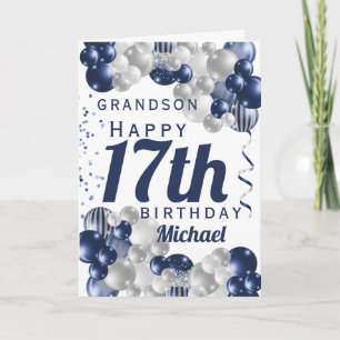 Tarjeta Globo de la marina de cumpleaños número 17