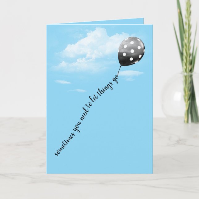 Tarjeta Globo de lunares pensando en ti (Anverso)