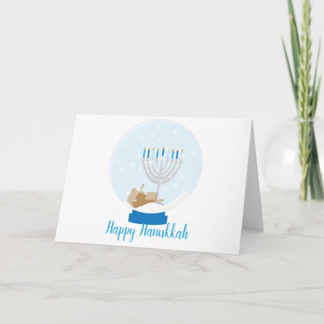 Tarjeta Globo de nieve de Hanukkah (Anverso)