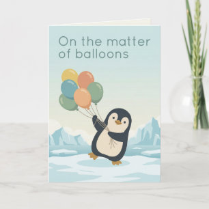 Tarjeta Globo de Pingüino Cumpleaños Cumpleaños de Humor