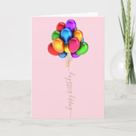 Tarjeta Globos brillantes y coloridos | Guión de cumpleaño