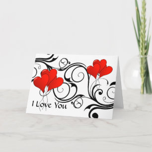 Tarjeta Globos cardíacos de época - Personalizados