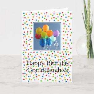 Tarjeta Globos coloreados de 4º cumpleaños