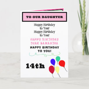 Tarjeta Globos Cumpleaños Hija Cupcakes NOMBRE Cualquier E