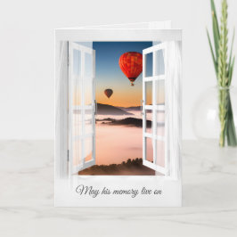 Tarjeta Globos de aire caliente en simpatía por la niebla 