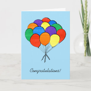 Tarjeta Globos de color arcoiris—Felicitaciones