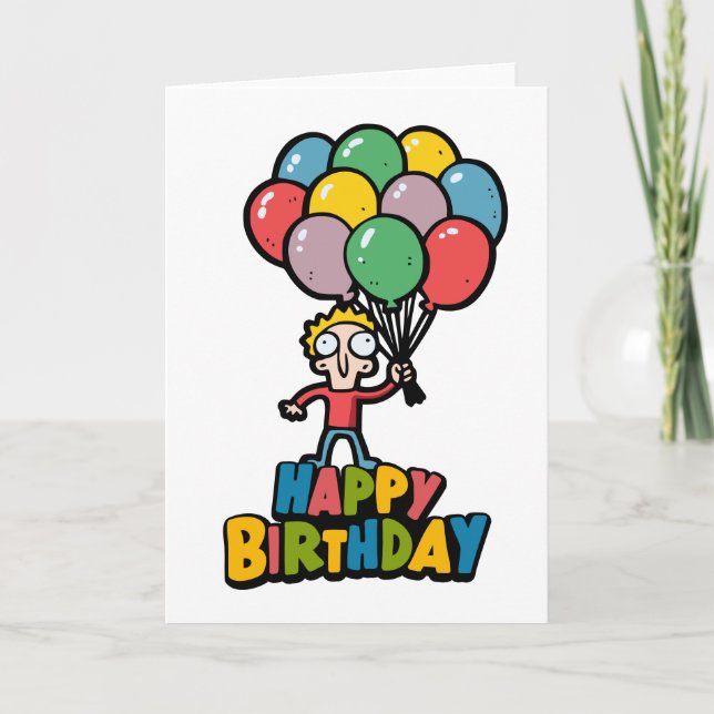 Tarjeta Globos de cumpleaños (Anverso)