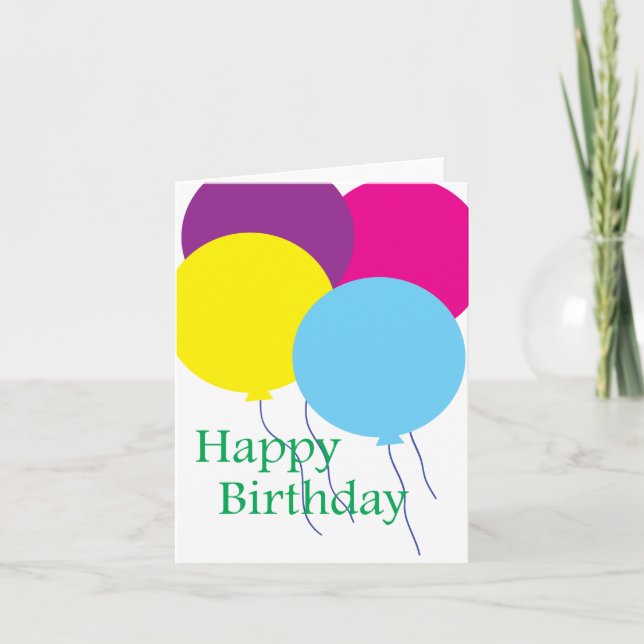 Tarjeta Globos de cumpleaños (Anverso)