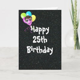 Tarjeta Globos de cumpleaños 25 con gafas de sol aviador