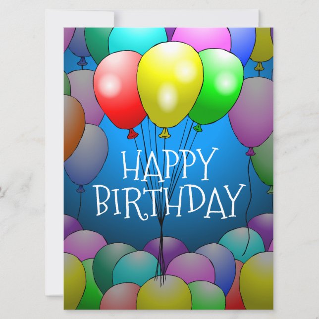 Tarjeta Globos de cumpleaños elegantes (Anverso)