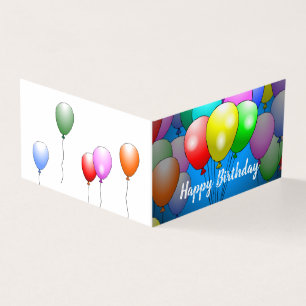 Tarjeta Globos de cumpleaños encantadores y coloridos