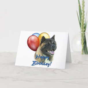Tarjeta Globos de cumpleaños felices de Akita