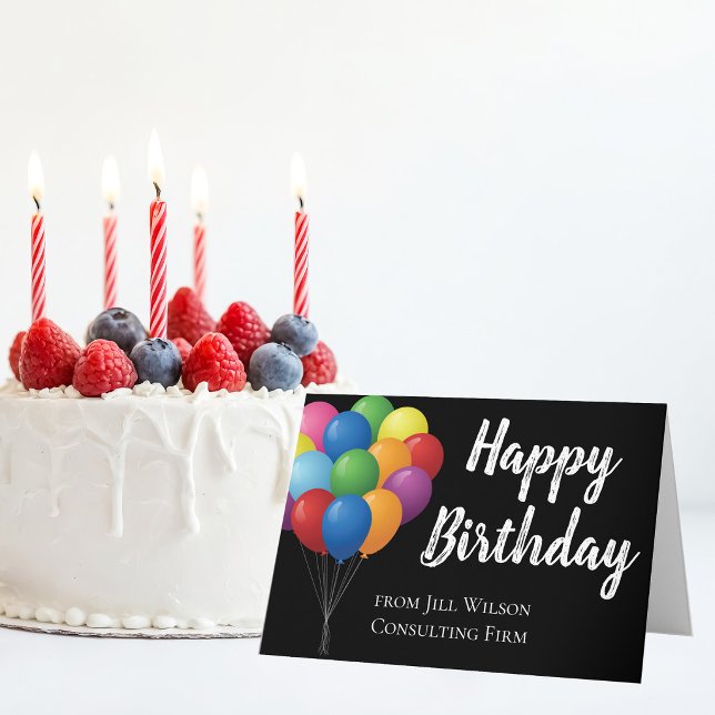 Tarjeta Globos de Cumpleaños Feliz Personalizados para Emp (Subido por el creador)