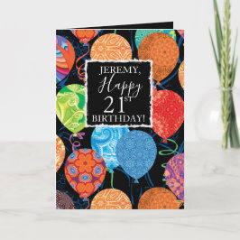 Tarjeta Globos de cumpleaños festivos para él