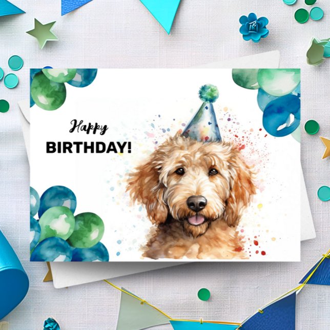 Tarjeta Globos de Doodle dorados y Gorra Fiesta (Subido por el creador)