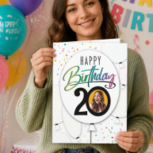 Globos de foto personalizados para cumpleaños 20 