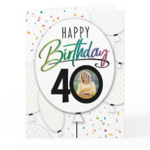 Globos de foto personalizados para cumpleaños 40