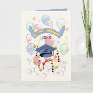 Tarjeta Globos de graduación festiva