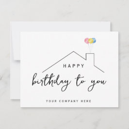 Tarjeta Globos de la Casa de Cumpleaños Feliz de Realty