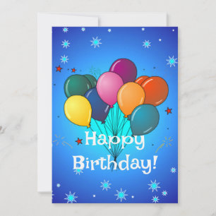 Tarjeta Globos de la celebración del cumpleaños feliz
