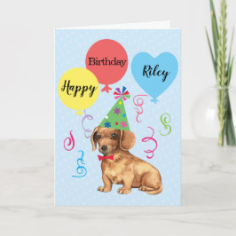 Tarjeta Globos de la fiesta de cumpleaños Dachshund