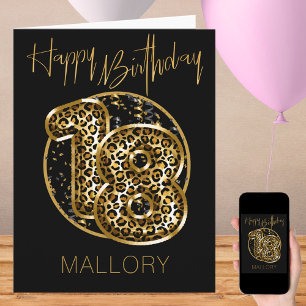 Tarjeta Globos de lámina de oro con estampado de leopardo 