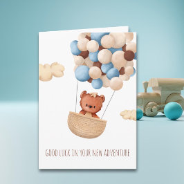 Tarjeta Globos de Oso de Buena Suerte Adiós Lindos