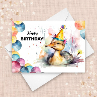 Tarjeta Globos de pato para bebé y Gorra Fiesta Cumpleaños