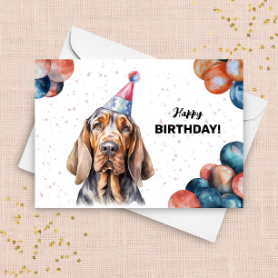 Tarjeta Globos de perro sangrientos y Gorra Fiesta Cumplea