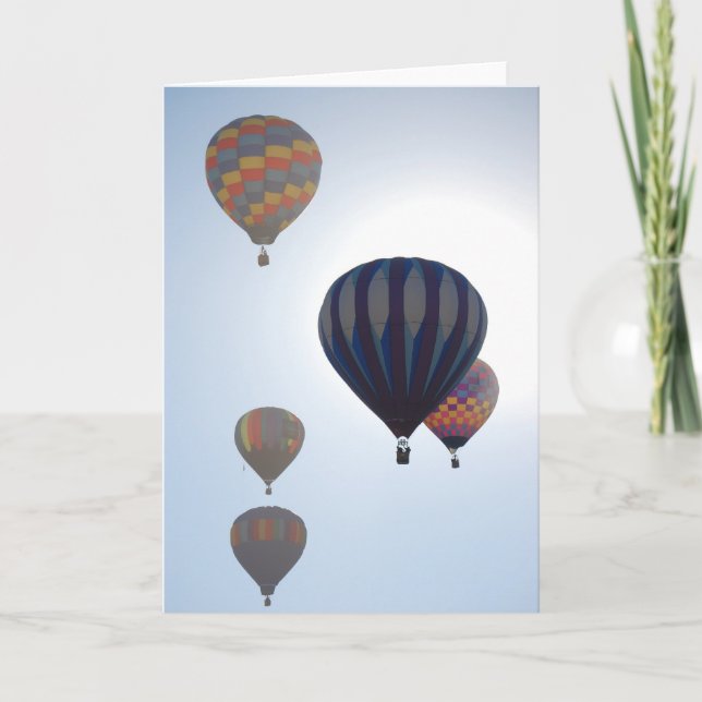 Tarjeta Globos del aire caliente contra el Sun (Anverso)