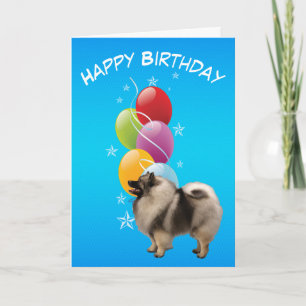 Tarjeta Globos del Keeshond y del cumpleaños