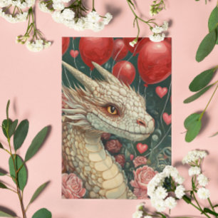 Tarjeta Globos El día de San Valentín Dragon