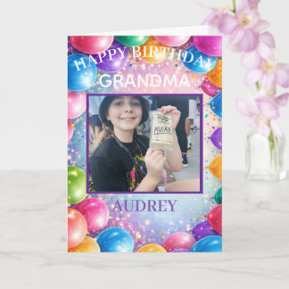 Tarjeta Globos Felices Festivos Cumpleaños Foto Personaliz
