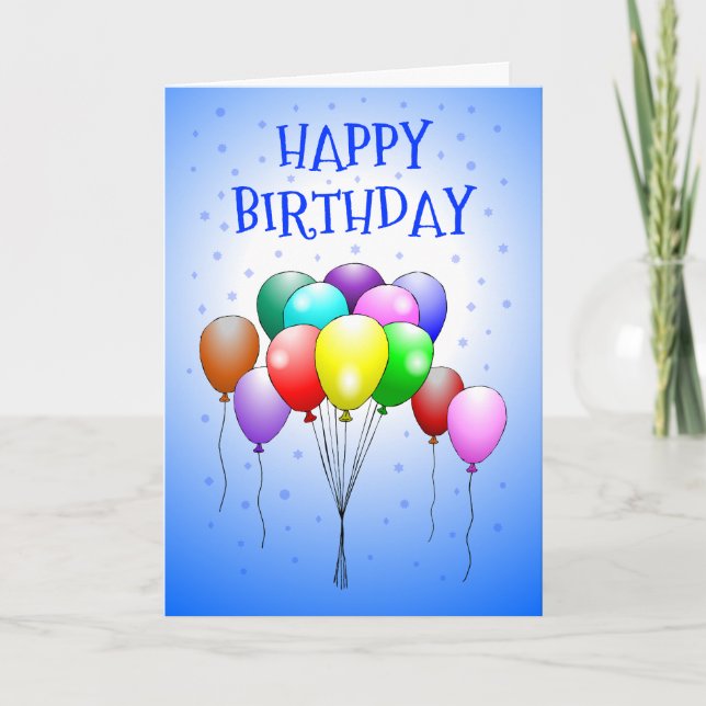 Tarjeta Globos hermosos y coloridos (Anverso)