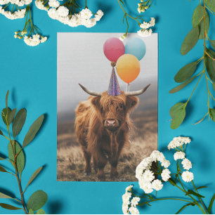 Tarjeta Globos para el cumpleaños de Vaca de las Tierras A
