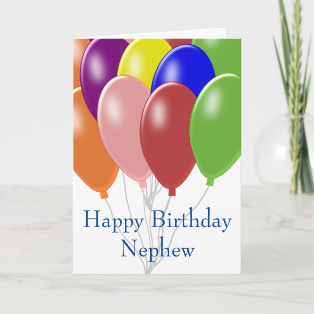 Tarjeta Globos Personalizados Nefew Birthday (Anverso)