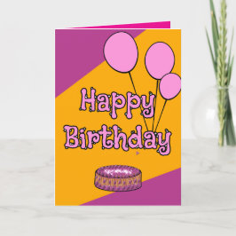 Tarjeta Globos rosados de feliz cumpleaños y diseño de pas