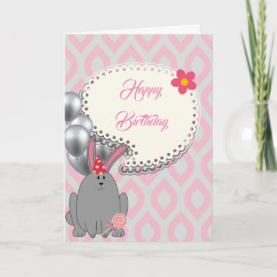 Tarjeta Globos rosados dulces, cumpleaños dulce