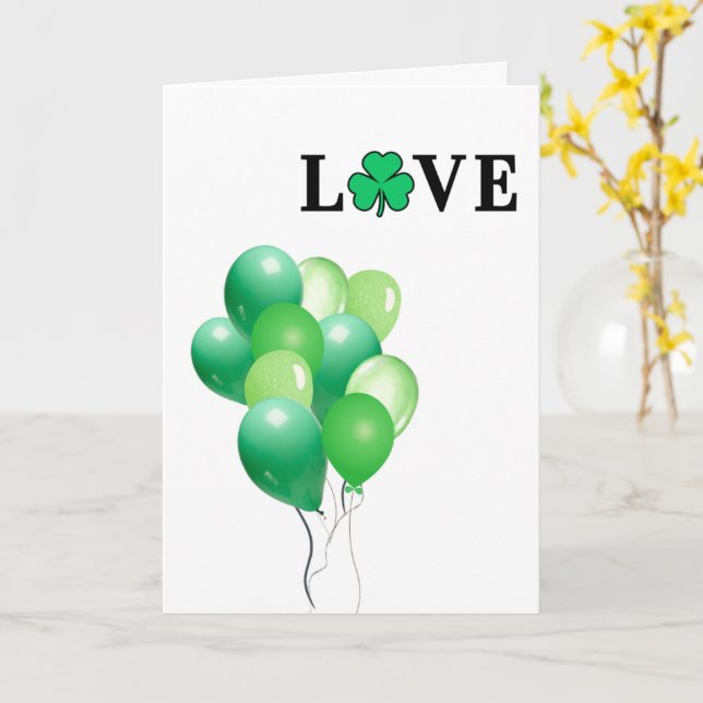 Tarjeta Globos Verdes AMOR Irlanda Manta Para Todo Uso (flor amarilla)