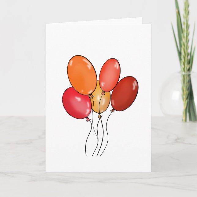 Tarjeta Globos vibraciones felices (Anverso)