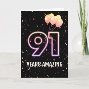 Tarjeta Globos y confeti para cumpleaños 91