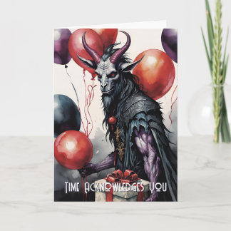 Tarjeta Globos y regalos de cumpleaños de Baphomet Gótico