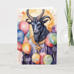 Tarjeta Globos y regalos de cumpleaños de Baphomet Gótico